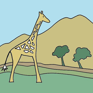 rafi la girafe dans la savane