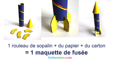 Bricolage enfant facile : Fabriquer une fusée avec des rouleaux