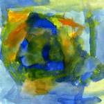 encre couleurs bleue et verte