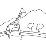coloriage rafi la girafe savane