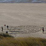 Land art sur la plage